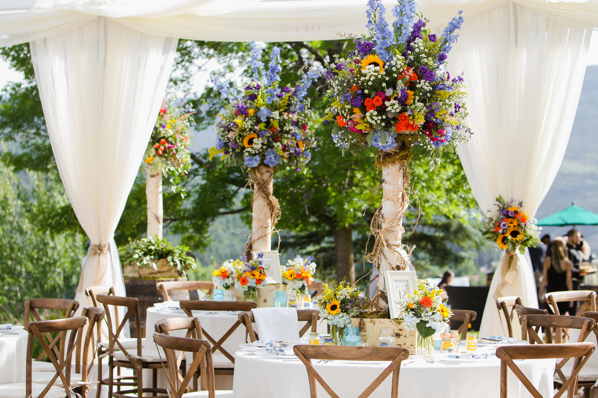 Design Works Denver Floral Centerpieces and Tent Draping